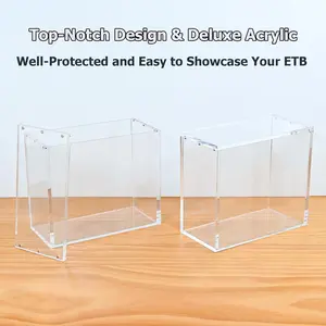 ETB Acrylic Protector Case - 8mm+5mm Premium Thick Clear Display Box with Magnetic Lid, UV-Resistant, Stackable, Dustproof, Waterproof for Collectors (Card Box Not Included)