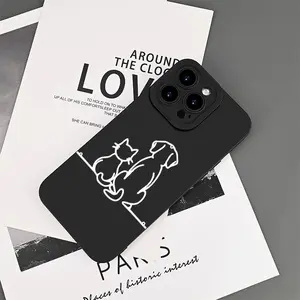 Phone Case - Accompanied by Cats And Dogs Pattern, Brand New Frosted Texture Protective Shell, Non-Slip And Anti-Fall, High-End Quality, Suitable for Iphone17/16/15/14/13/12/11/ Xsmax/Xr/7Plus/7/Mini PRO MAX PLUS AIR Is The Perfect Gift for Male Fri