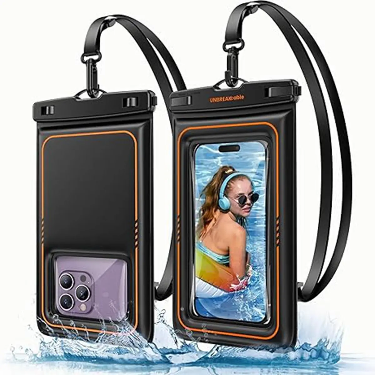 Waterproof Phone Bag, IPX8 Floating Waterproof Phone Case, Dry Bag for iPhone 16 15 14 13 12 11 Pro Max XR XS SE 2022, Samsung S24 S23 S22 Ultra S21 FE, Aquatic Adventures Beach Swimming, Swimming Accessories