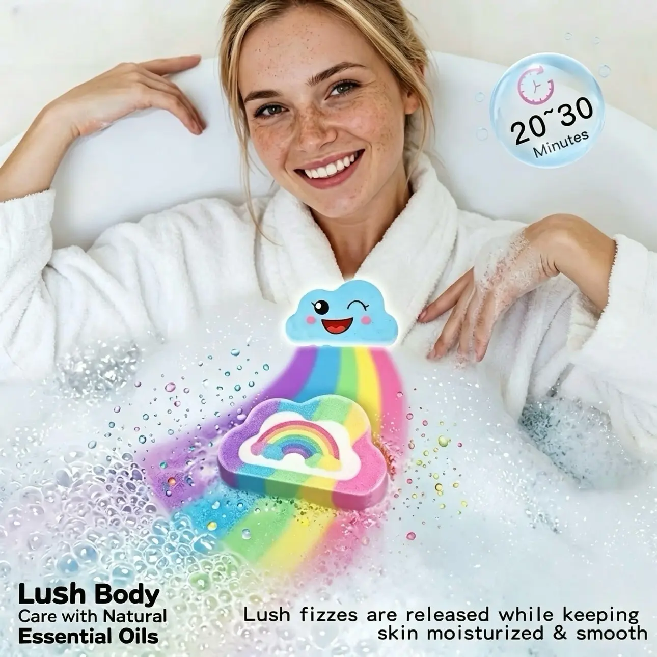 Rainbow Cloud Bath Bomb / Cloud Rainbow Fizzy Bath Bomb