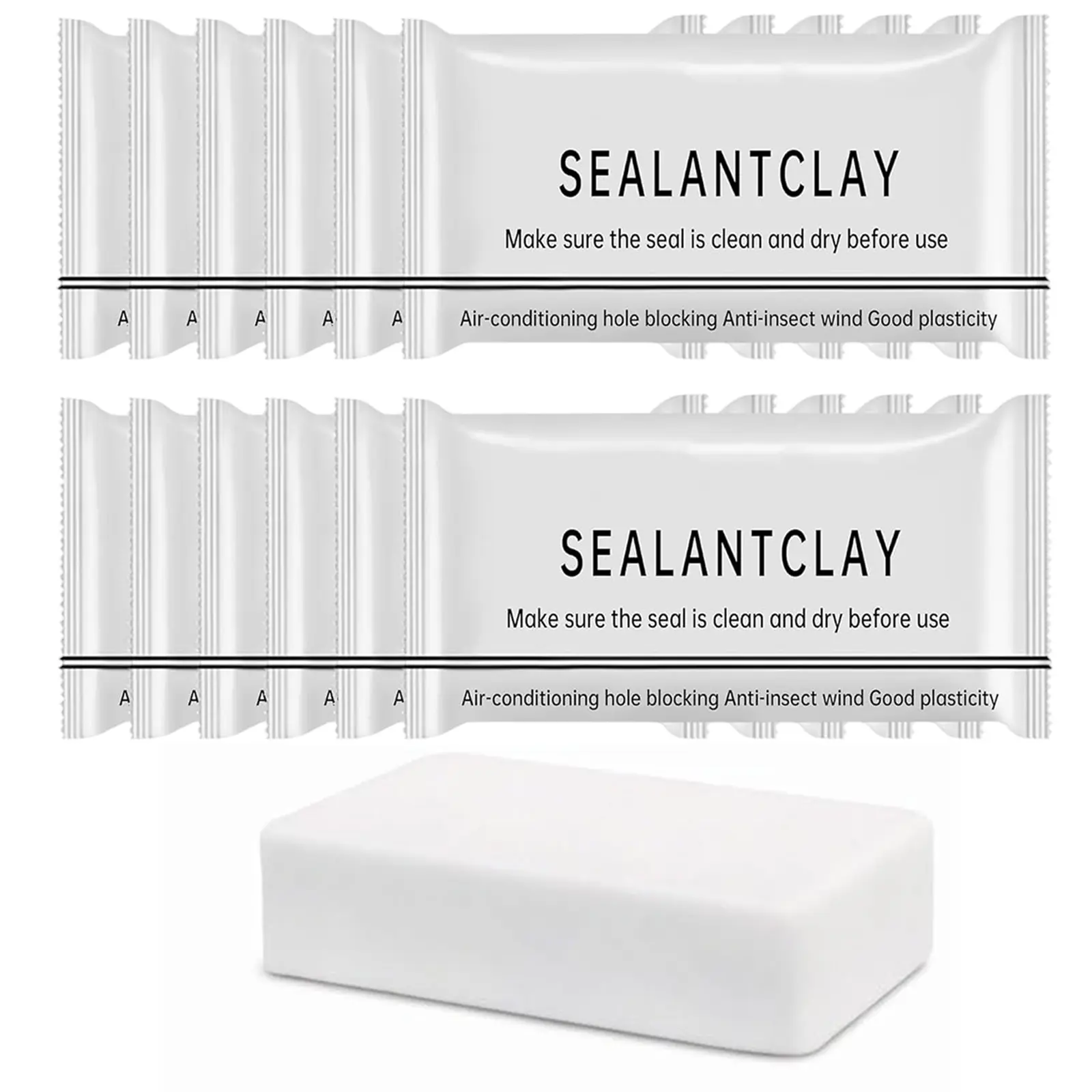 10-Pack White Waterproof Repair Putty - 10pack for fixes, Small Hole Fix, Waterproof Barrier, Anti-Leak Caulking, Drain Pipe Sealer for Home Improvement