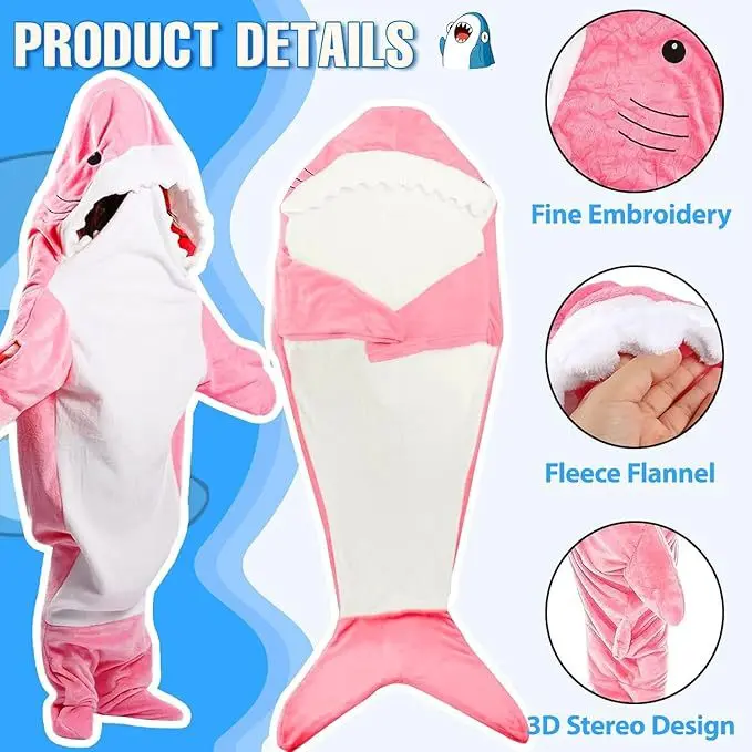 Pink Shark Sleeping Bag