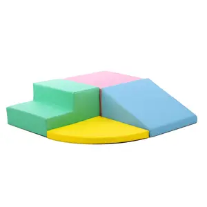 4-Piece Toddler Foam Climbing Set | Modular Soft Foam Blocks | Waterproof PU Leather Indoor Playset | Baby Climber for Ages 9 Months-3 Years