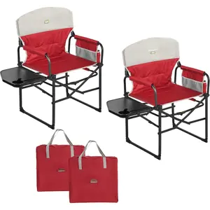 Camping Directors Chair, Heavy Duty, Portable Folding Chair with Side Table, Pocket for Beach, Fishing,Trip,Picnic,Lawn,Concert Outdoor Foldable Camp Chairs