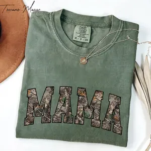 Camouflage Mama Shirt, Hunting Mom Tee Comfort Colors, Mother’s Day Gift, Stylish Mama Outdoor Shirt, Full Colors Comfort T-Shirt