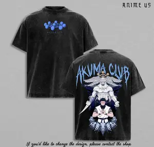 Jujutsu Kaisen Mahoraga Inspired Sukuna Style Vintage Washed T Shirt Grey Oversized Graphic Tee Unisex Streetwear Anime Manga Shirt Dark Aesthetic Y2K Outfit Gift