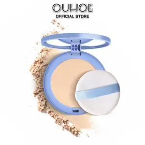 OUHOE Soft Focus Pressed Powder, Blurs Pores Look, Smooth Matte Finish, Lightweight Setting Powder