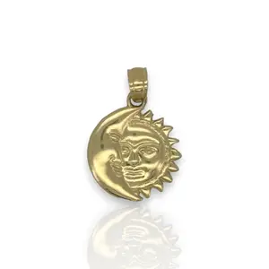 Moon and Sun Pendant - 10K Yellow Gold