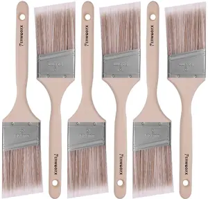 Paint Brush, 2IN Stain Brushes for Painting Walls House Touch-Ups,Furnitures and Fence Staining, Wooden Handle Masonry Paintbrush(6 Packs)