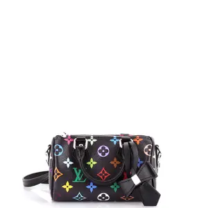 Pre-owned Louis Vuitton Canvas Coated Top Handle Bags x Takashi Murakami Speedy Bandouliere NM Bag Monogram Multicolor Nano by Rebag