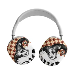 Gothic Pierrot Clown AirPods Max Case, Dark Romance Jester AirPods Cover, Whimsigoth Celestial Moon & Star Pattern Headphone Case, Whimsical Circus Protective Cover, Indie Alt Goth Tech Accessory