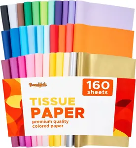 160 Sheets Colored Tissue Paper Bulk, 20"x14", 32 Vibrant Colors - Include Gold Silver - Acid Free Wrapping Tissue Paper for Gift Bags Art Crafts, Party Decors for Valentine, Birthday, Wedding, Xtmas