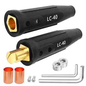 Male & Female Welding Leads and Cable Connectors for Welding Machine Accessories, Fits 1/0 and 2/0 Welding Cable, Rated up to 350 Amps