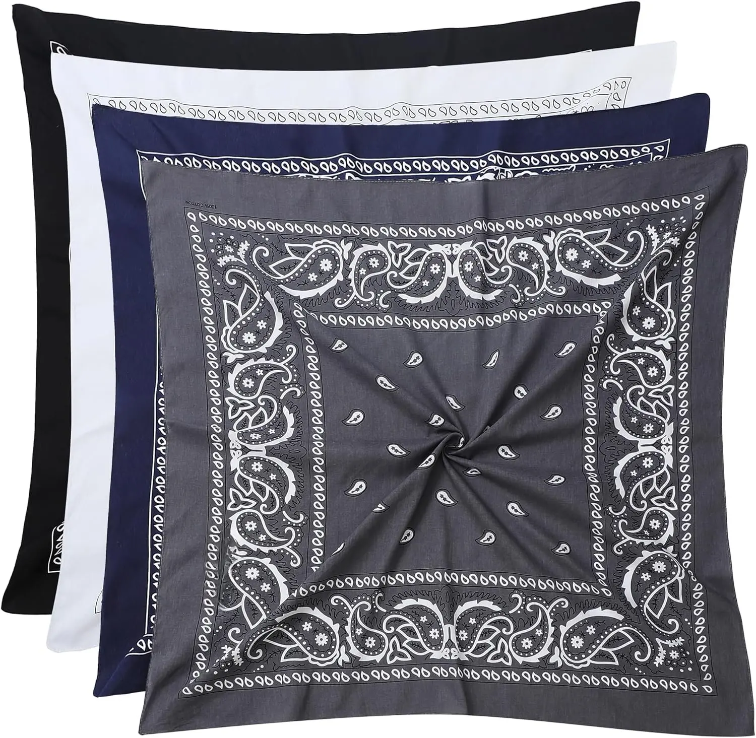 Casual Synthetic Bandana, Large 27" x 27" Multi-Purpose Accessory for All Seasons Daily Wear, Bandana Hairstyle, Multi-Colors