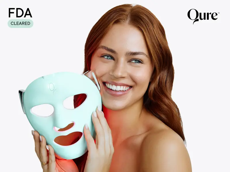 Product Introduction of Qure LED Light Therapy Mask for Face - FDA Cleared for Wrinkles & Acne Treatment with 3 Modes, 5 Facial Areas & 5 Lights: Red, Deep-Red, Blue, Amber & Infrared, 3-Min Daily, Eye-Protection, Smart App 1