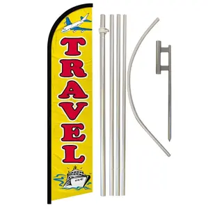 Travel Windless Banner Flag & Pole Kit