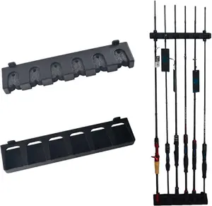 6-Rod Vertical/Horizontal Fishing Rod Storage Rack | Fishing Accessories Organizer, Space-Saving & Rod Protection (Rods Not Included) – Christmas/New Year Gift for Anglers
