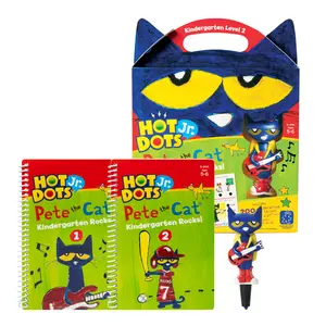 Educational Insights Hot Dots Jr. Pete The Cat - Kindergarten Rocks Set with Interactive Pen Included, 200+ Multi-Subject Activities, Homeschool & Kindergarten Readiness Learning Workbooks, Ages 5-6
