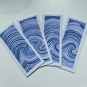 Blue Wave Pattern Handmade Bookmark