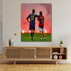 Football Legends poster Wall Art,Materazzi and Rui Costa Wall Art,Sport Home Decor,Milan Fan gift,Milan Wall Art,Soccer Player Poster Print