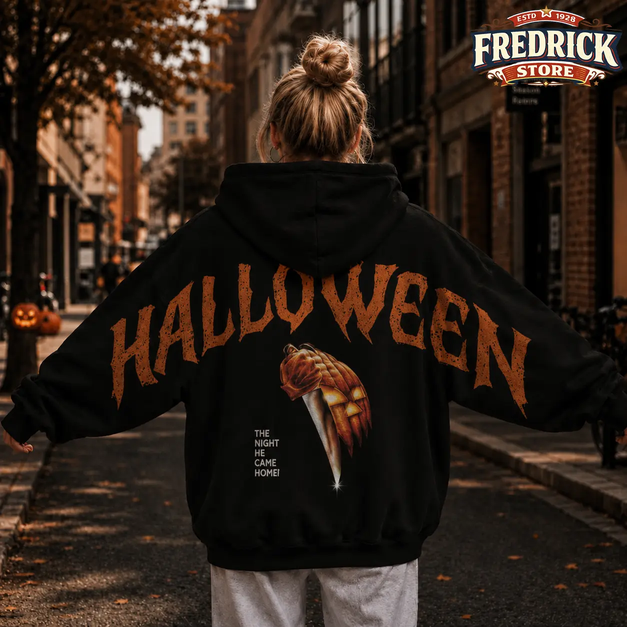 Retro Halloween Movie Shoulder-to-Shoulder Back Lettering Sweatshirt Hoodie, Scary Movie Graphic Tee, Spooky Season, Gift for Him and Her, Vibes