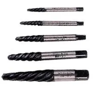 212 MAIN 5-Piece Spiral Extractor Set - High Carbon, Aggressive Coil, Extra Grip, Multi-Size for Stubborn Bolts