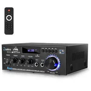 Daakro AK45 Stereo Audio Amplifier,300W Home 2 Channel Wireless Bluetooth 5.0 Power Amplifier System, Home Amplifiers FM Radio, USB, SD Card, with Remote Control Home Theater Audio Stereo System