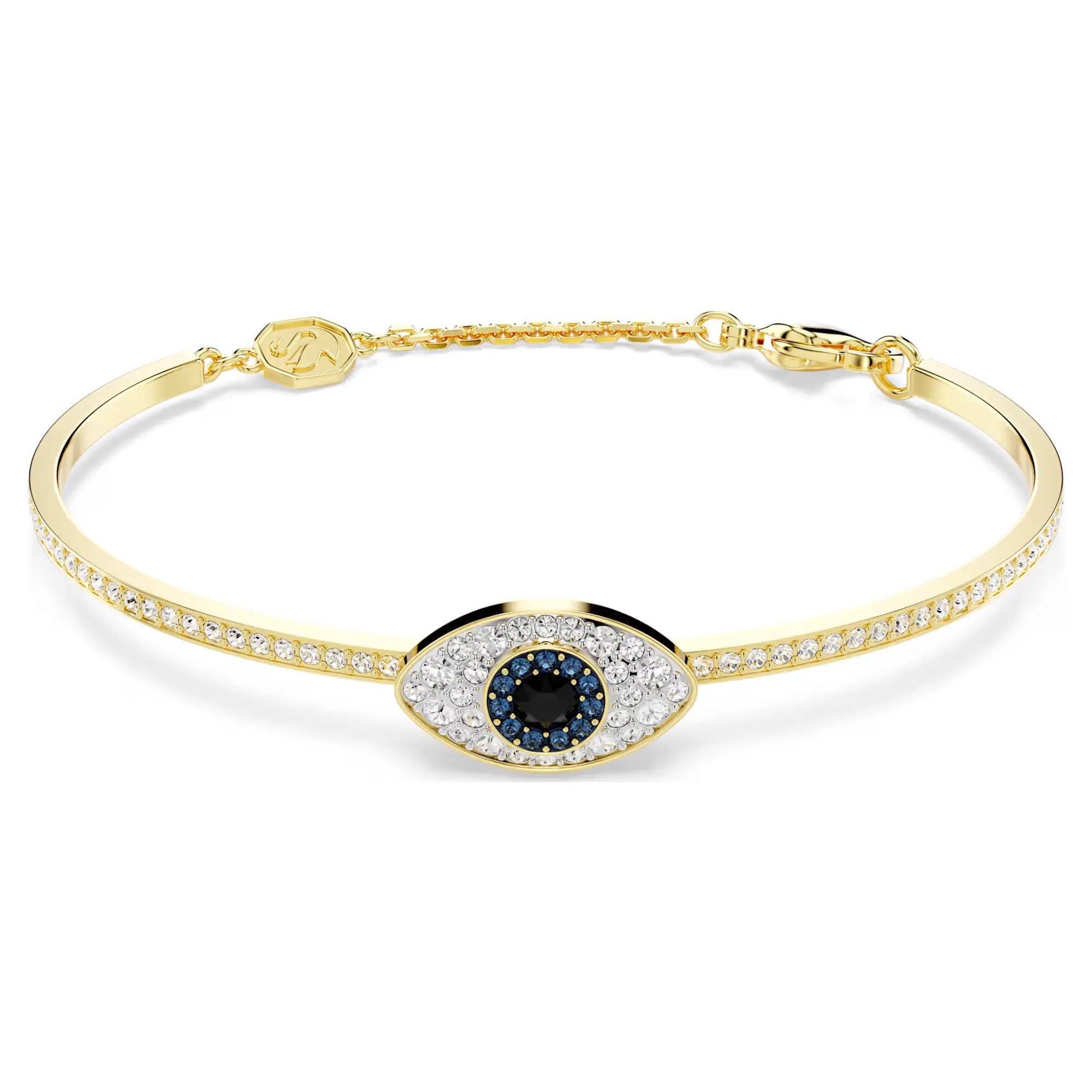 Swarovski Symbolica Bangle - Evil Eye - Blue - Gold-tone Plated - Medium 5692171 Swarovski Symbolica Bangle - Evil Eye - Blue - Gold-tone Plated - Medium 5692171