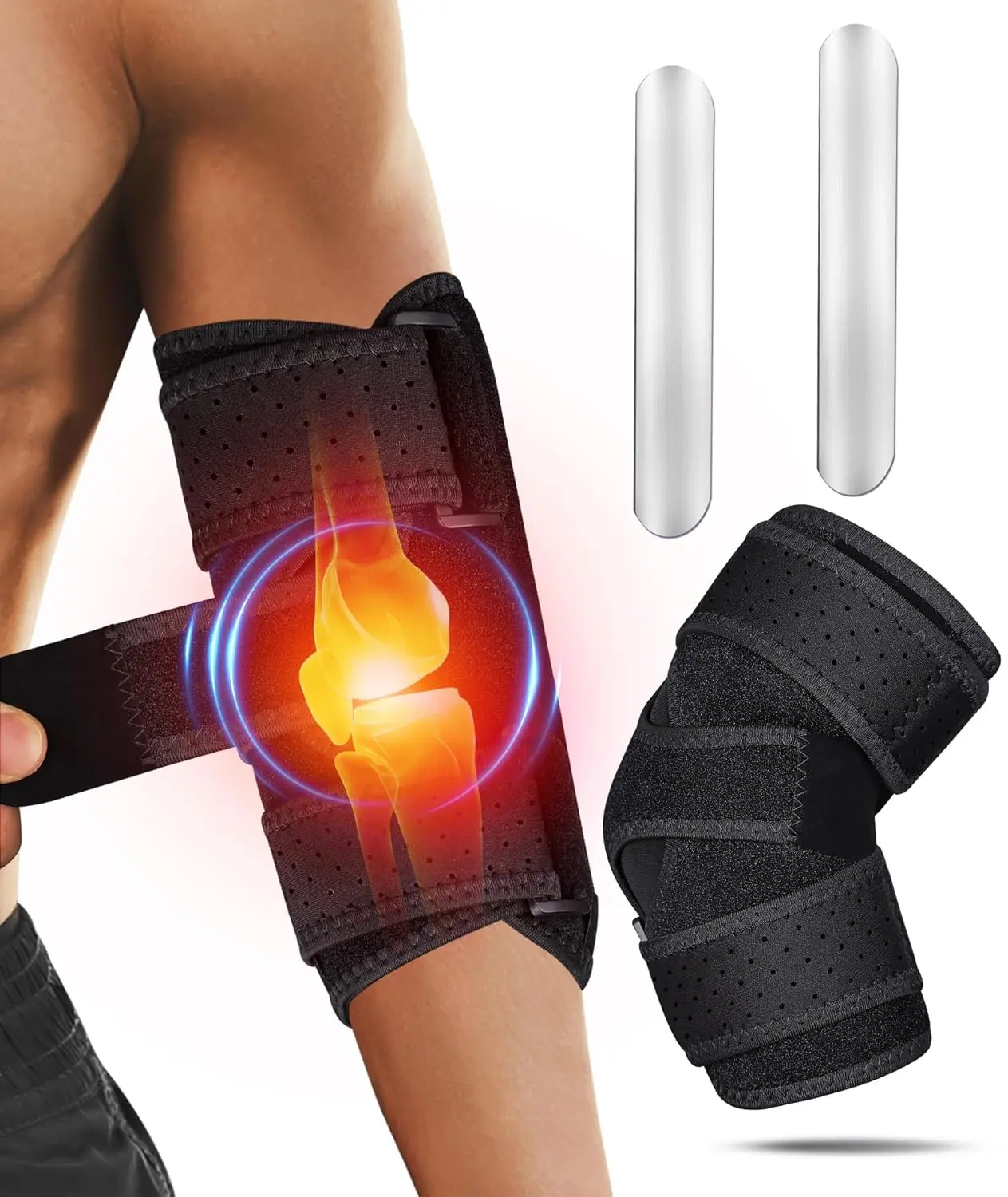 Elbow Brace for Tennis Elbow Cubital Tunnel Syndrome Adjustable Elbow Splint for Night Support Ulnar Nerve Entrapment Brace for Men and Women