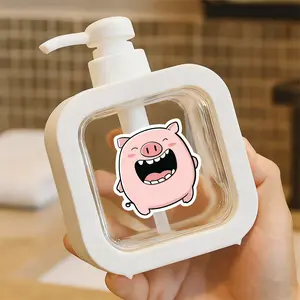 Adorable Pink Pig Pump Dispenser – Cheerful Soap/Lotion Container with One-Touch Pump, Refillable Design, Perfect for Bathroom & Kitchen, Fun and Friendly Decor
