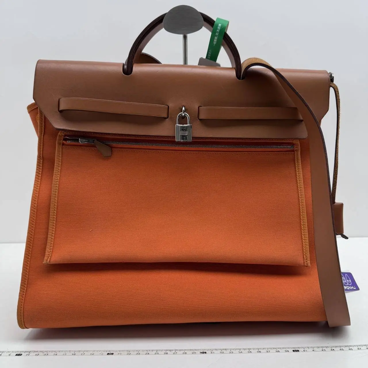 Pre-owned HERMÈS Canvas Shoulder Bags Hermes Herbag Hunter Toile Zip Orange