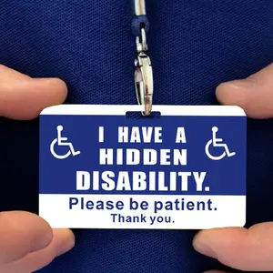 Hidden Disability Care Card with Hanging Rope (1 Count), Waterproof & Non-fading Card for Disabled, Thank you Card for Disabled, Badge Decoration