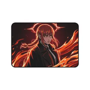 Makima Chainsaw Man Gaming Mousepad - High Contrast Anime Desk Mat - Control Devil Aesthetic Large Desk Pad for Gamers & Home Office