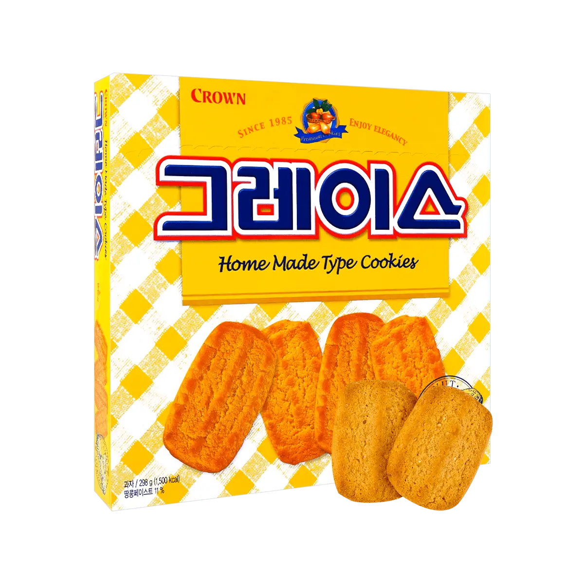 CROWN Korean Peanut Cookie Crisps 298g - Delicious Breakfast Snack & Sweet Treat