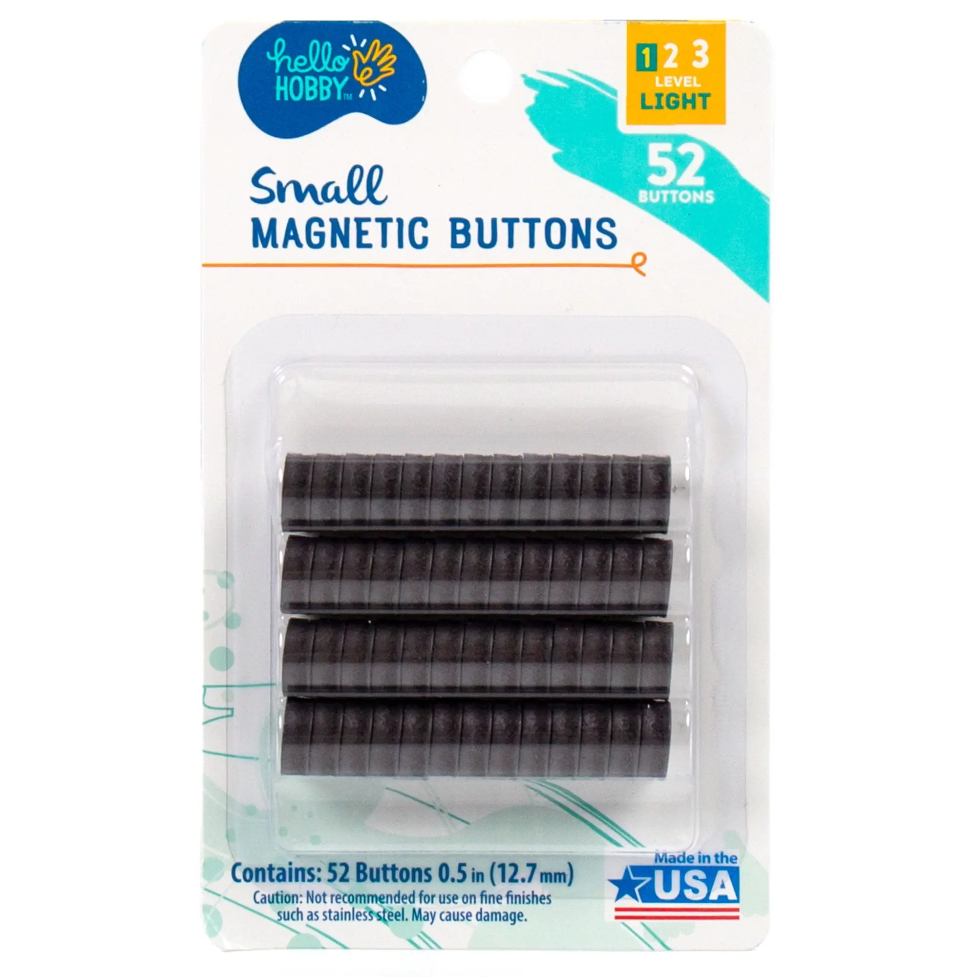 Hello Hobby Small Magnetic Buttons 52-Pack Boys and Girls Ages 5+
