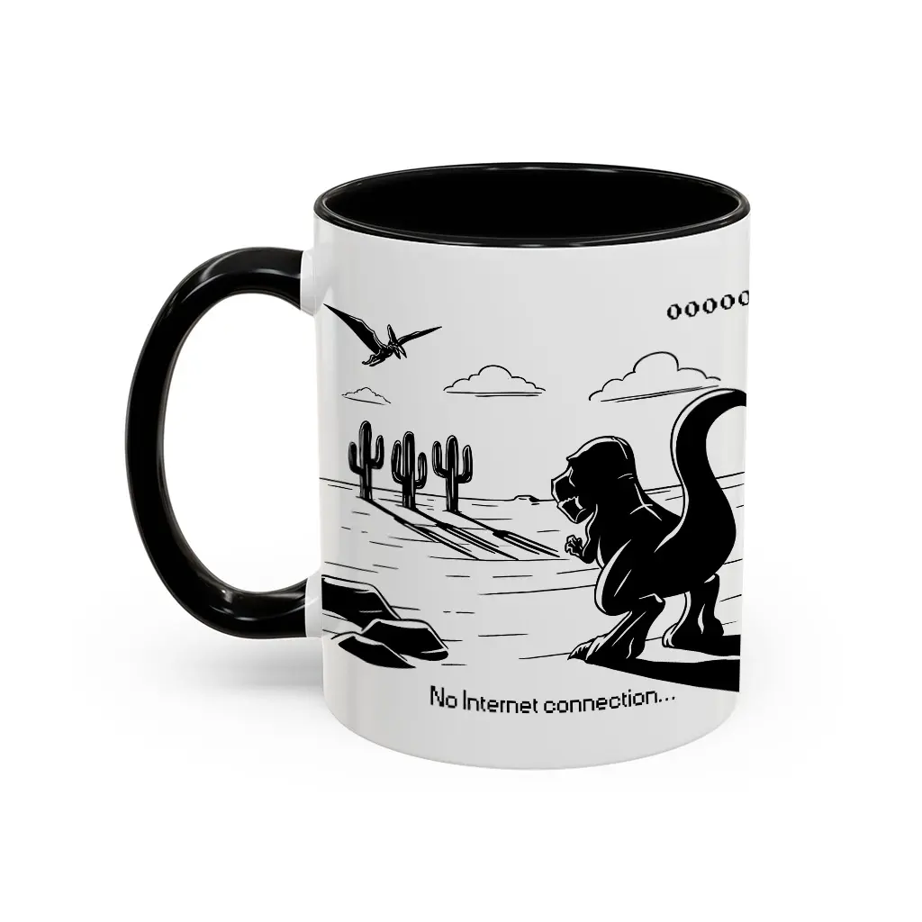 The offline dinosaur game was the best. No question Funny Coffee Mug. Funny Gift For Coworker, Office Life, Humor - scs16654 Ceramic Classic Drinkware Stylish