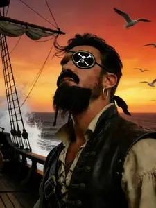 1pc Pirate Fake Beard Set, Festival Party Music Festivals, Birthday Gift, Costume Jewelry Set, Perfect for Parties and Events