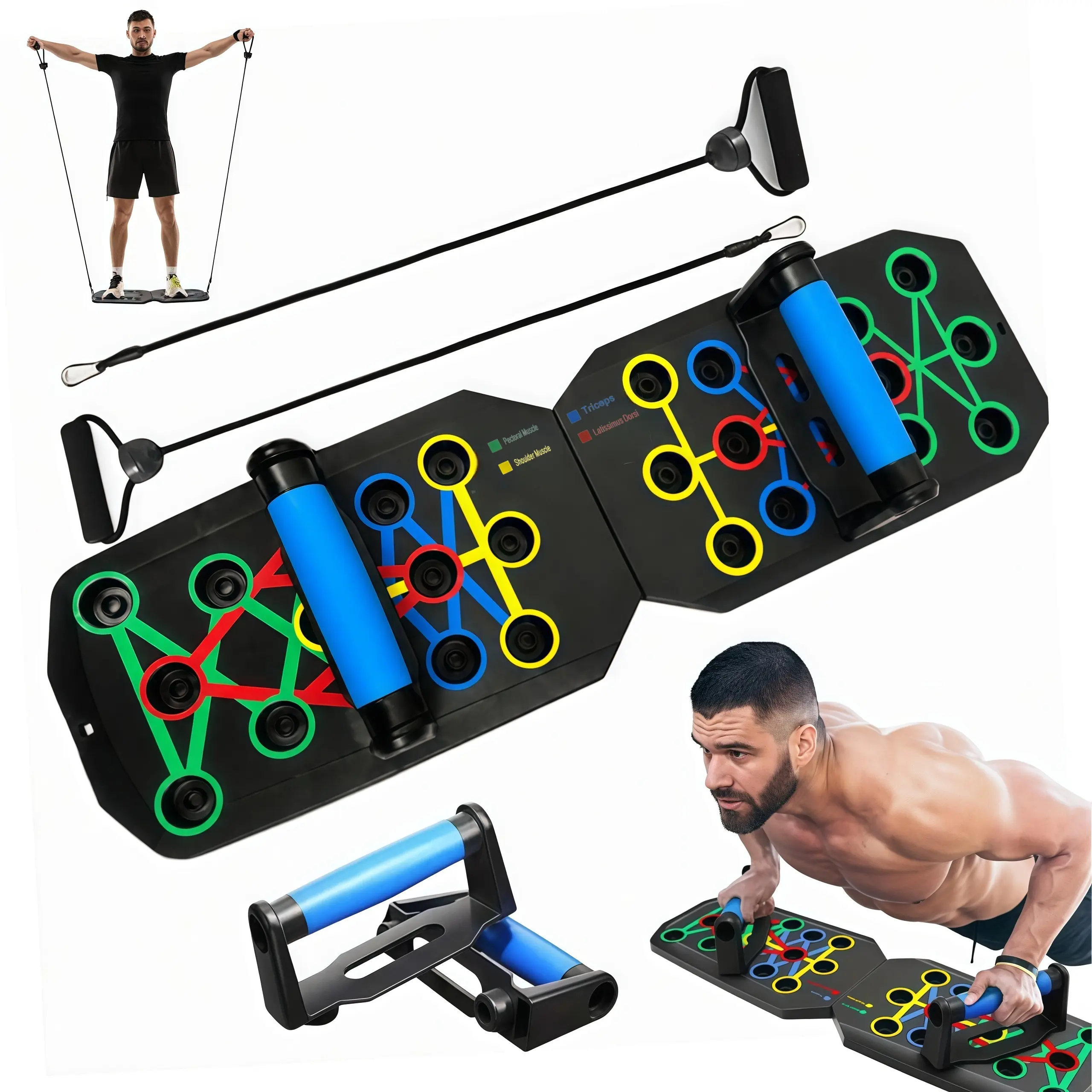 Push Up Board, Color-Coded Fitness System for Chest, Arm, Shoulder and Back Home Workout