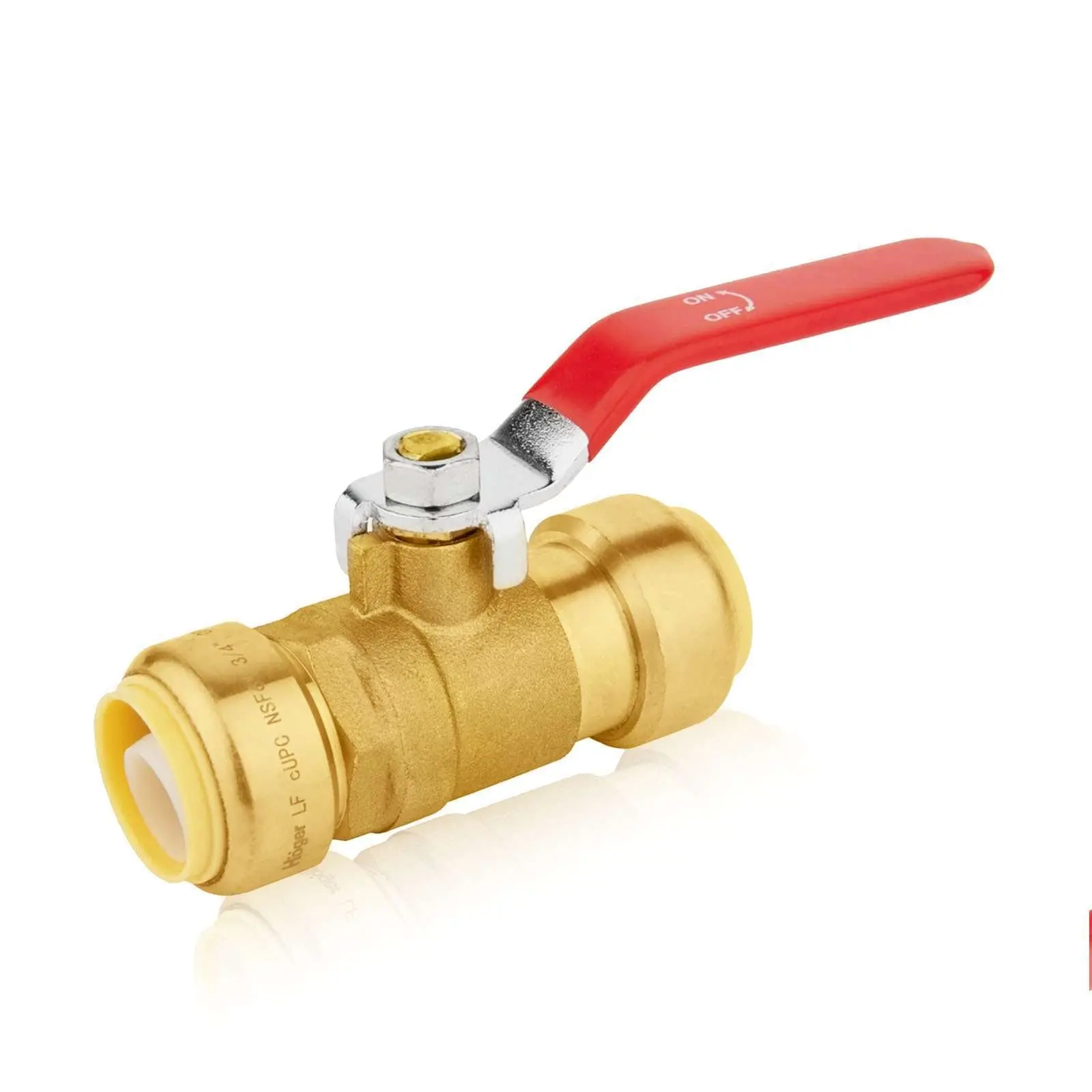 10-Pack 1" Push Fit Ball Valve, Red (Lead Free)