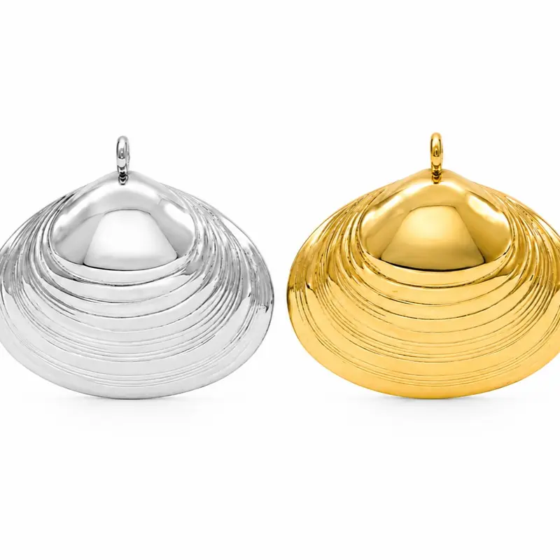 Elegant Shell Design Pendant in Silver and Gold Colors for Stylish Jewelry Enthusiasts