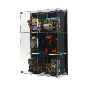 Vertical Wall-Mount Display Case Compatible with Lego Brickheadz - Sets not included