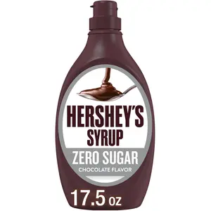 HERSHEY'S Zero Sugar Chocolate Syrup Bottle, 17.5 oz