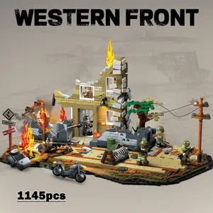 World War Ii Western Front City Battle Classic Scene Model Kit, Military Scenario Building Set, Building Blocks Set, Perfect for Military Tank Enthusiasts