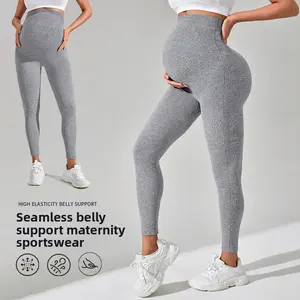 Factory direct sales hip lift breathable super elastic waist support high waist seamless large size yoga pants maternity leggings Scrunch Butt Set V Back Flare Workout Leg baggy