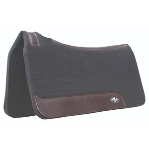 Professional's Choice 100% Wool Felt Contoured Saddle Pad - Steam-Pressed Pressure Relief & Moisture Wicking 31" x 32" / Black / 3/4" Felt