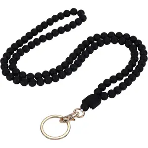 BYH2 Beaded Silicone Beads Lanyards Teacher Lanyards for ID Badges and Keys Breakaway Gift for Women Nurse Teacher