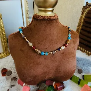 Vintage Ethnic Colorful Stone -Necklace
