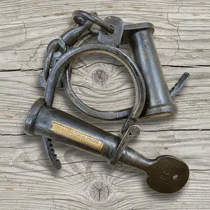 Yuma Prison Cast Iron Handcuffs with Brass Tag