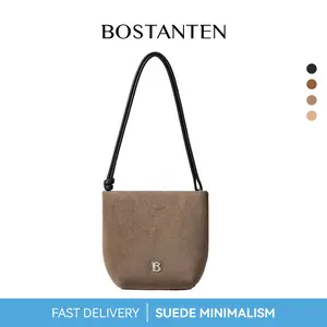 BOSTANTEN Women's Small Faux Suede Crossbody Bag - Adjustable Knotted Strap, Cell Phone Purse, Everyday Purse, Shoulder Bag for Daily Use, Shoulder Bags