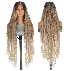 SuperNova 36" Boho Box Braided Wig #OT4/27/613 | Knotless Full Lace, Pre-Cut Lace & Drawstring Fit, Lightweight Premium Synthetic, Natural Long #SummerVibes